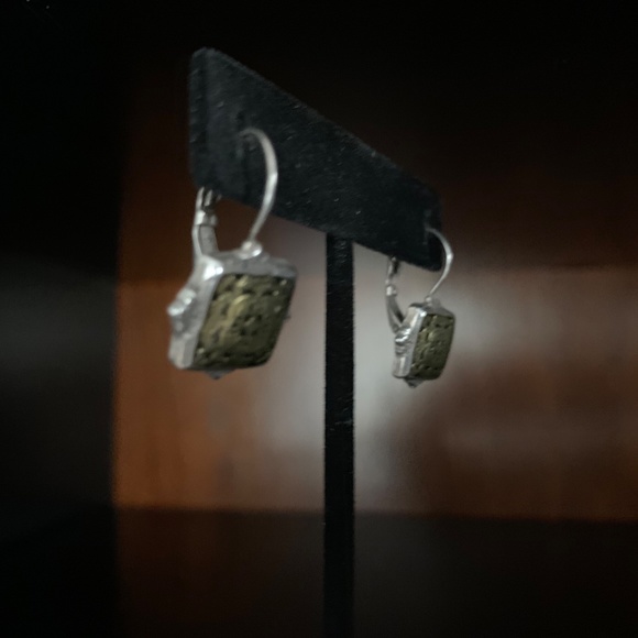 Brighton Silver & Gold enamel earrings - Picture 4 of 4